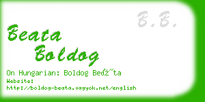 beata boldog business card